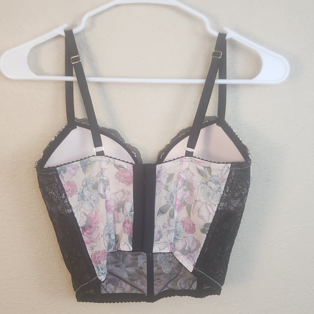 Victoria's Secret Pink Floral Embroidered Long Line Bra 32DD (7560) - Picture 5 of 11